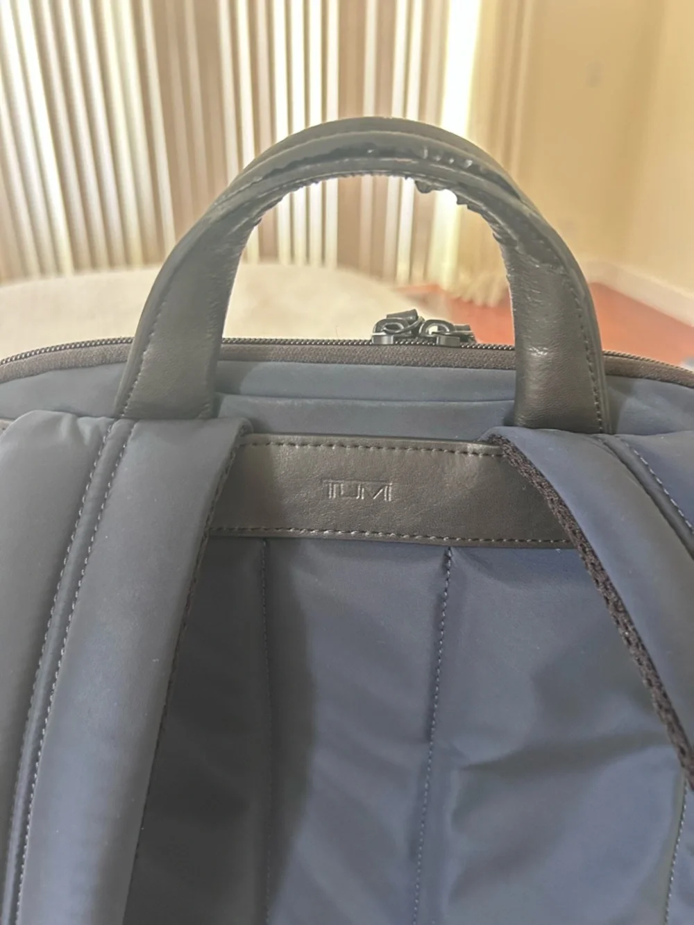 Tumi Navy Blue Men's Backpack with Front Zip Pocket